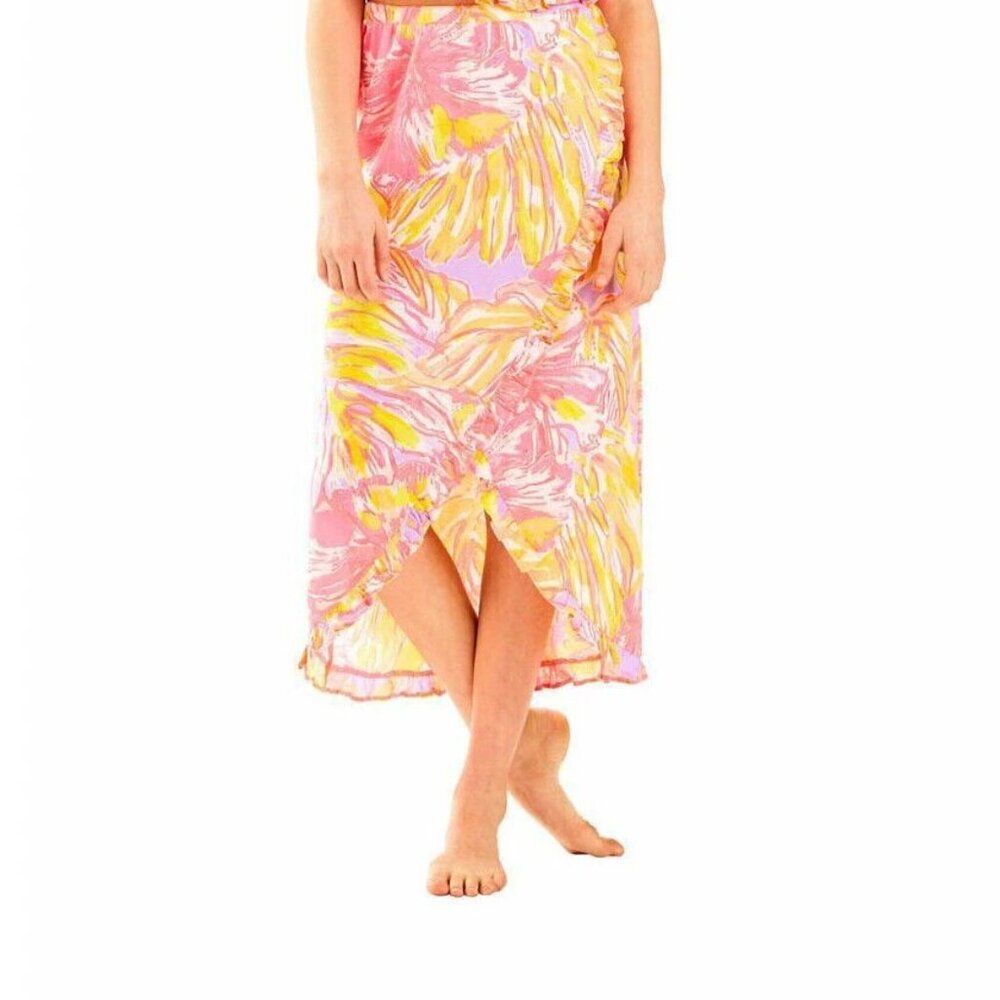 Lilly Pulitzer Girls Rebekah High Low Skirt Ruffle Cotton Beach XL 12-14 265928
